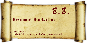 Brummer Bertalan névjegykártya